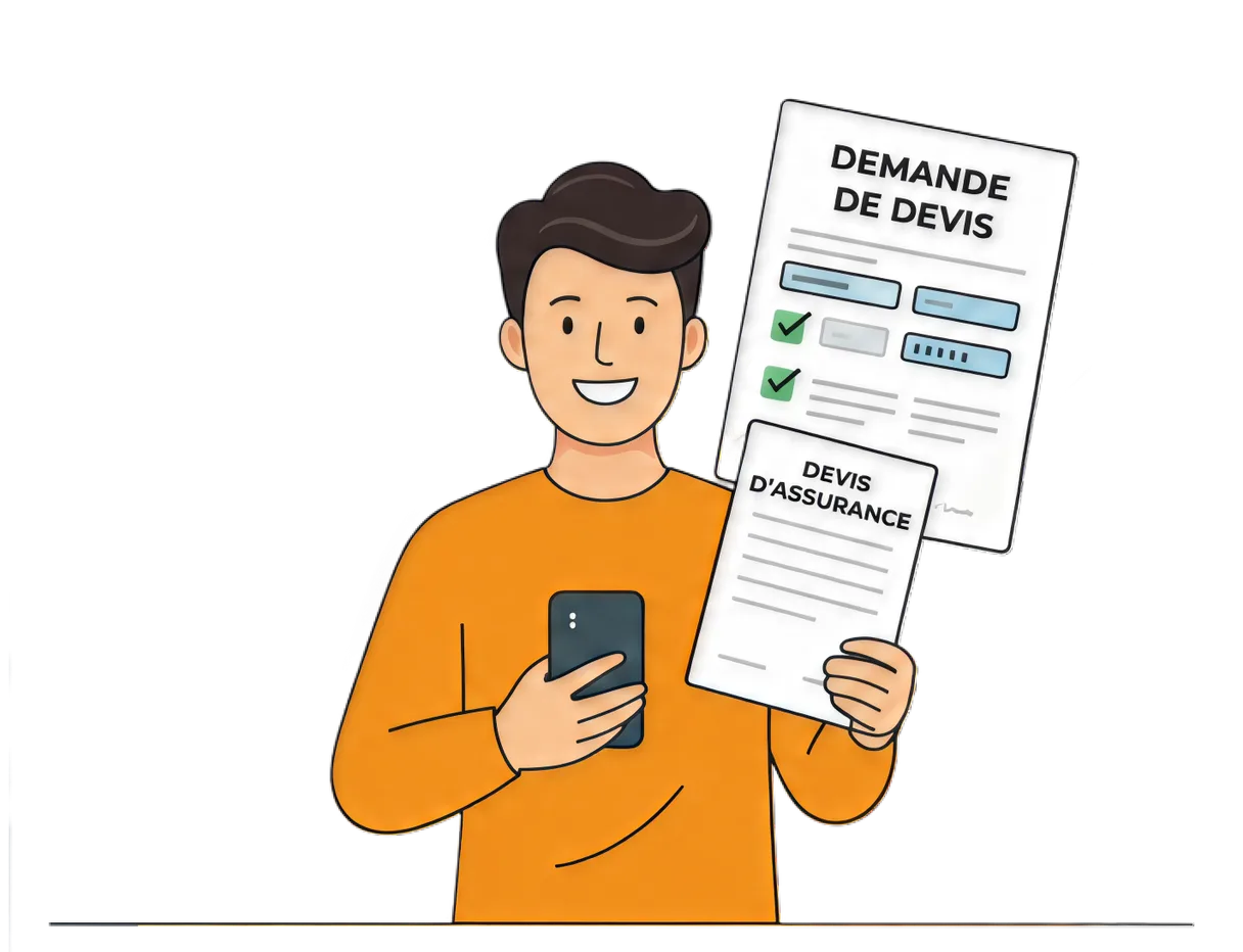 Un client tient sa demande de devis d’assurance iCoral