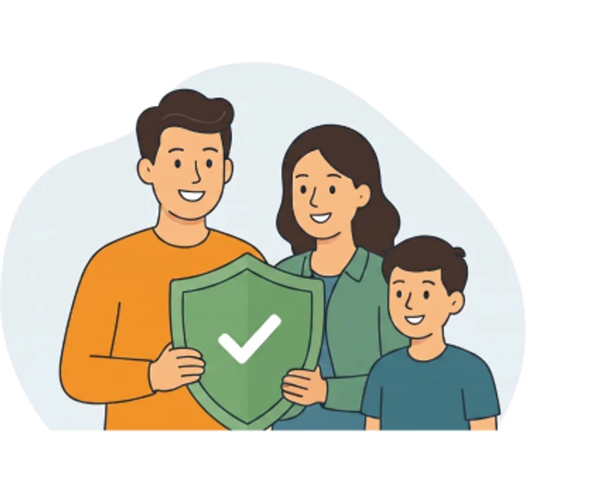 Une famille protégée par les solutions d’assurance iCoral